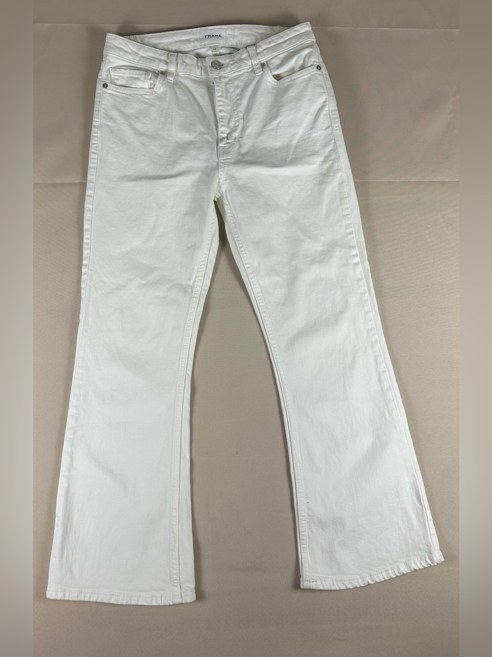 FRAME Le Crop Mini Boot Jeans White Cropped Bootcut Sz 28